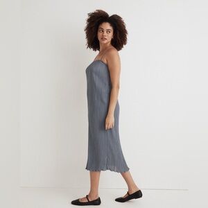 Madewell Teapot Blue The Goldie Dress in Plissé Size 2